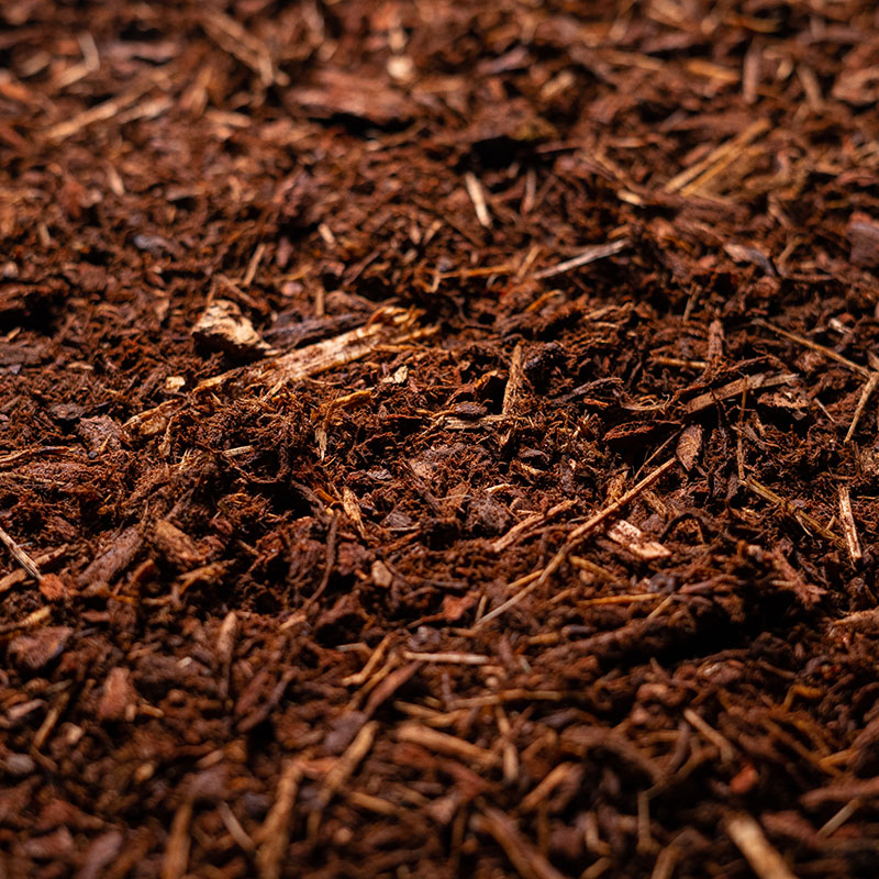 Red fir bark dust close up at Bark Boys